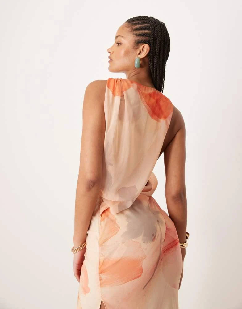 open lace back dress Tall Milan Jumpsuit with Skirt Overlay Orange / S