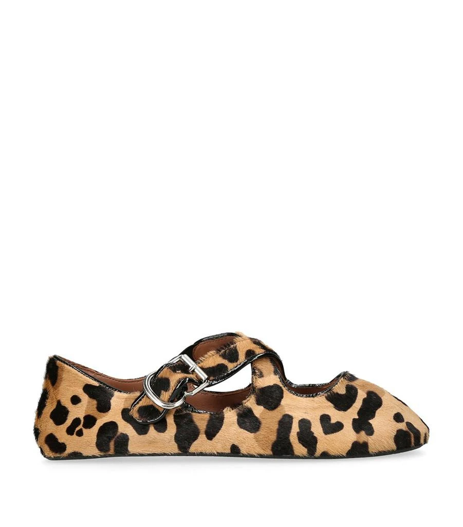 Alaïa Leopard Print Criss-Cross Ballet Flats 1