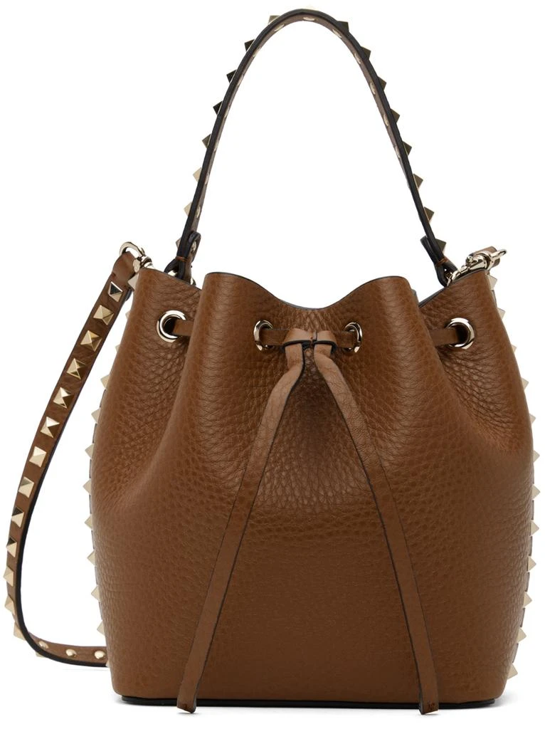 Valentino Brown Rockstud Bucket Bag 1