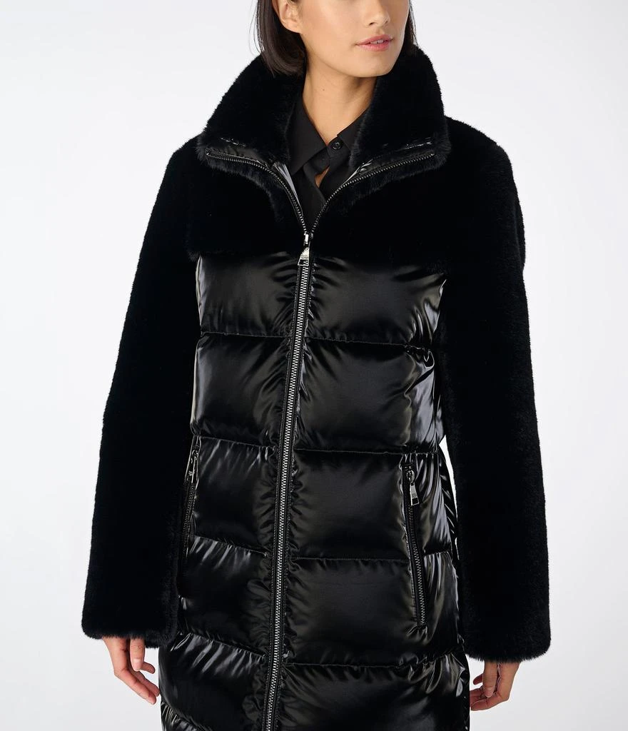 Karl Lagerfeld Paris LONG GLOSSY FAUX FUR PUFFER 3