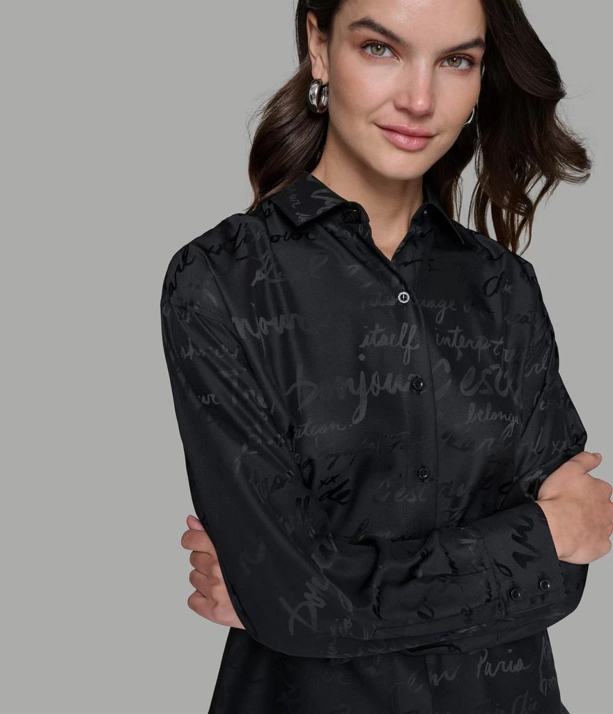 Karl Lagerfeld Paris JACQUARD PRINT SOFT BUTTON DOWN SHIRT 4