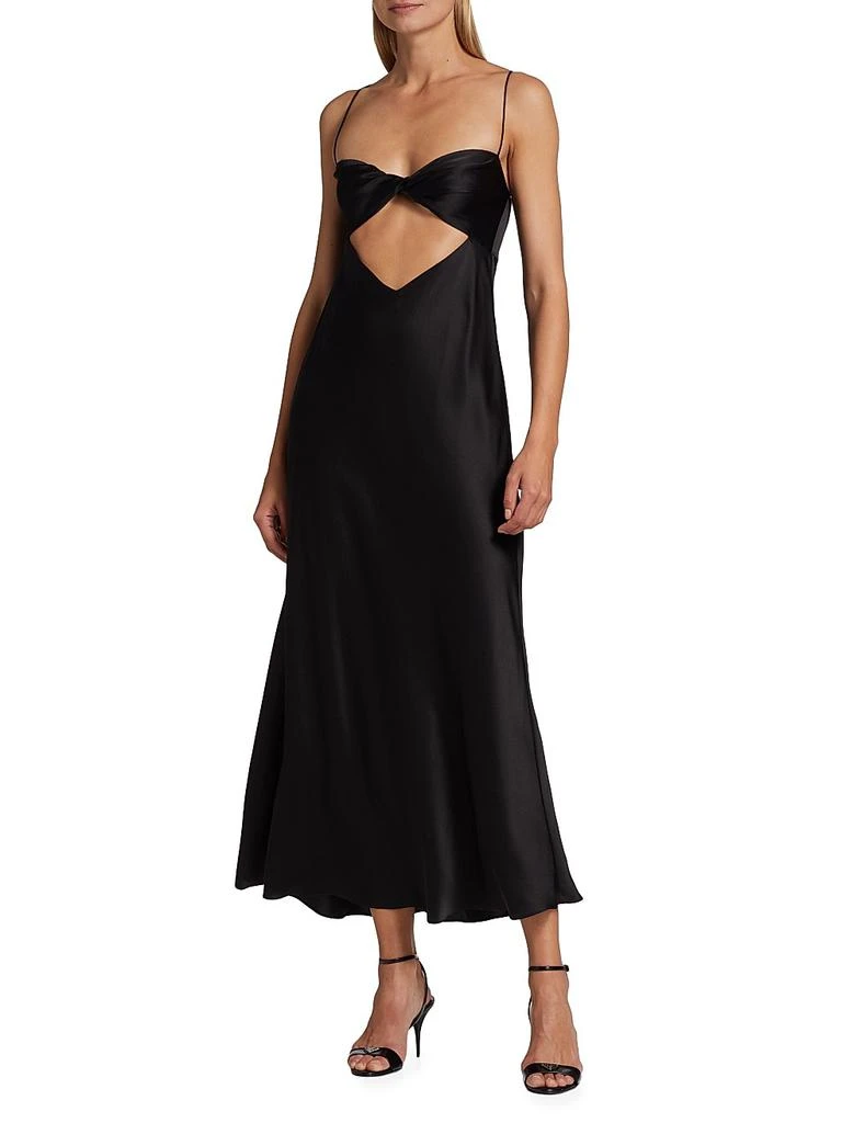 The Sei Twisted Satin Silk Cut-Out Slipdress 2