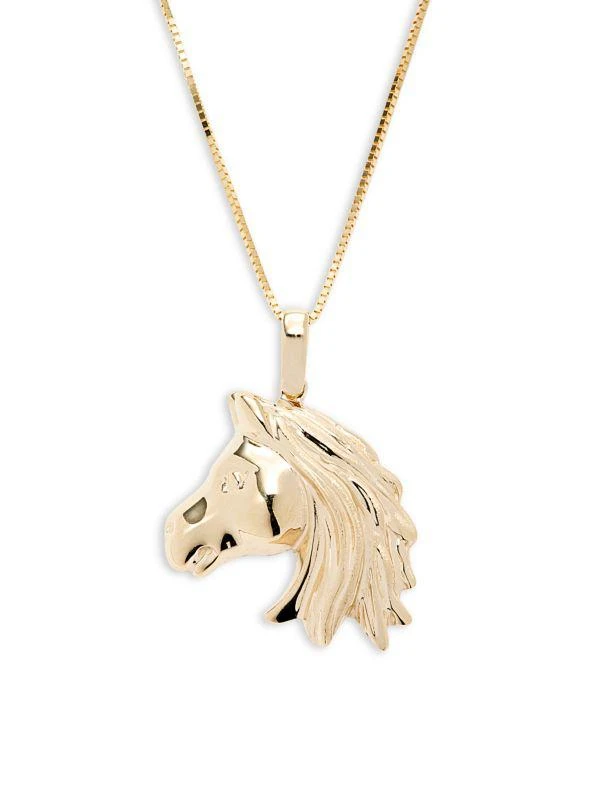 Saks Fifth Avenue 14K Yellow Gold Unicorn Pendant Necklace 1