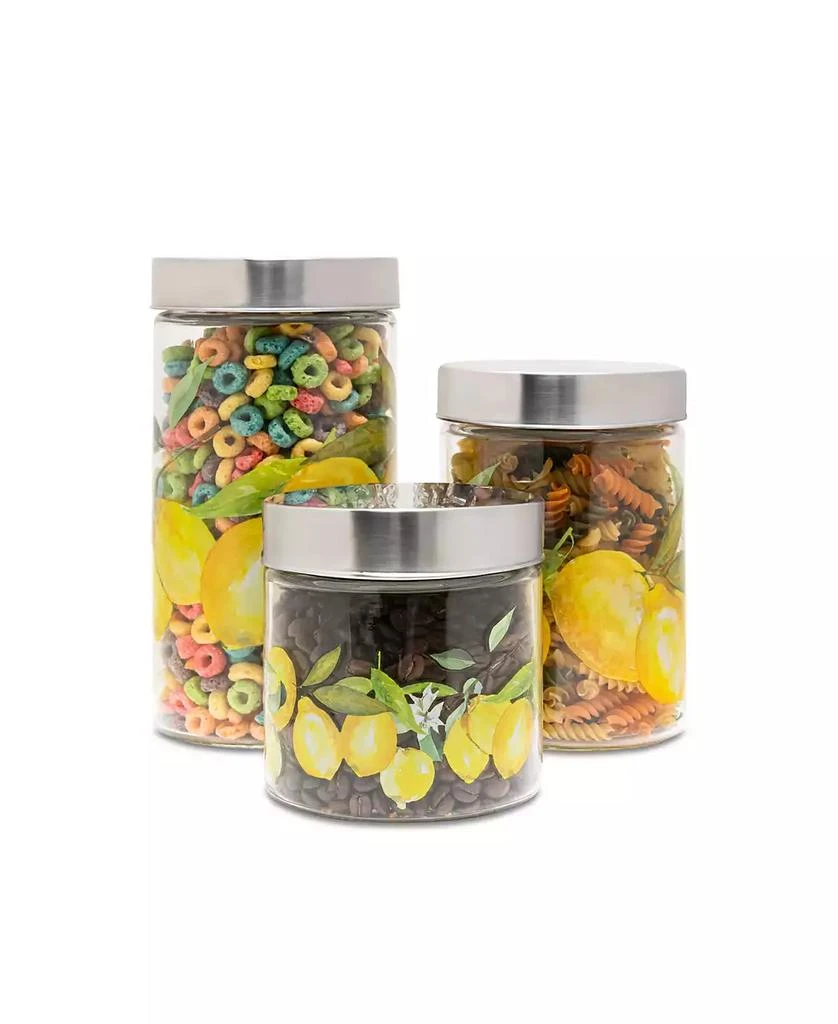 American Atelier Lemon Branches Glass Canisters Set, 3 Piece 2