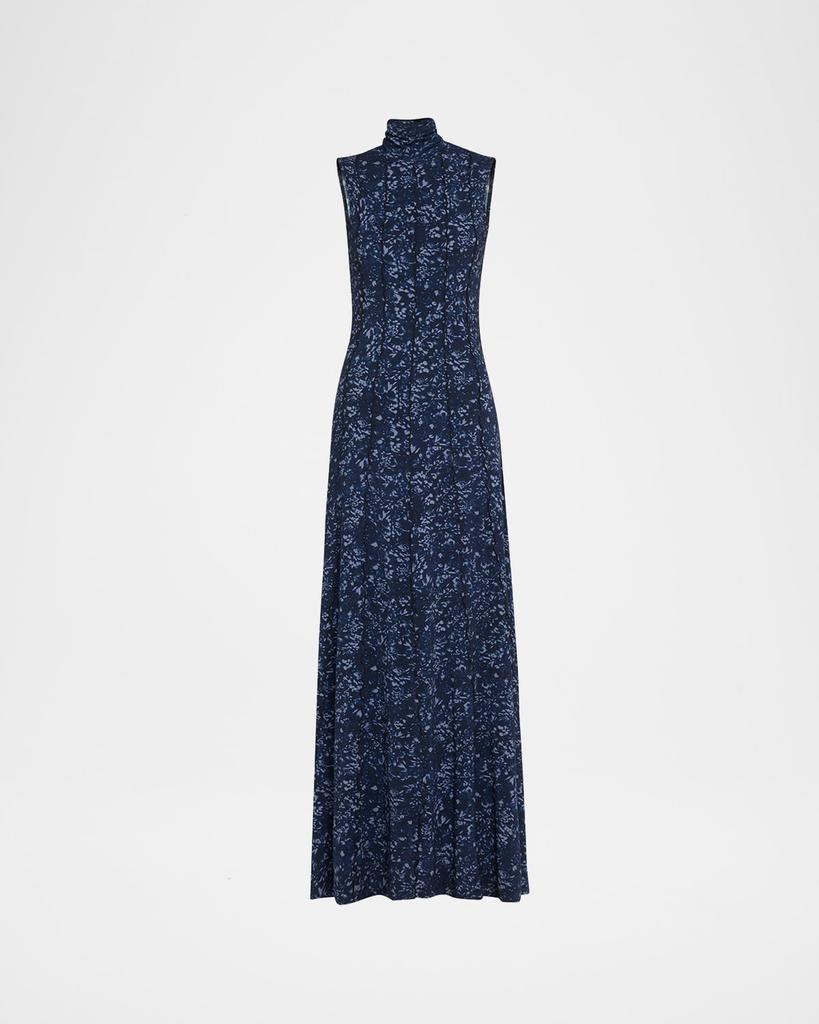 Proenza Schouler Valentina Printed Jersey Turtleneck Maxi Dress