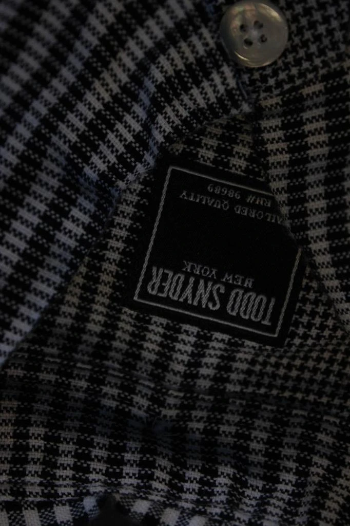Todd Snyder Todd Snyder Womens Plaid Long Sleeved Button Down Shirt Black White 4