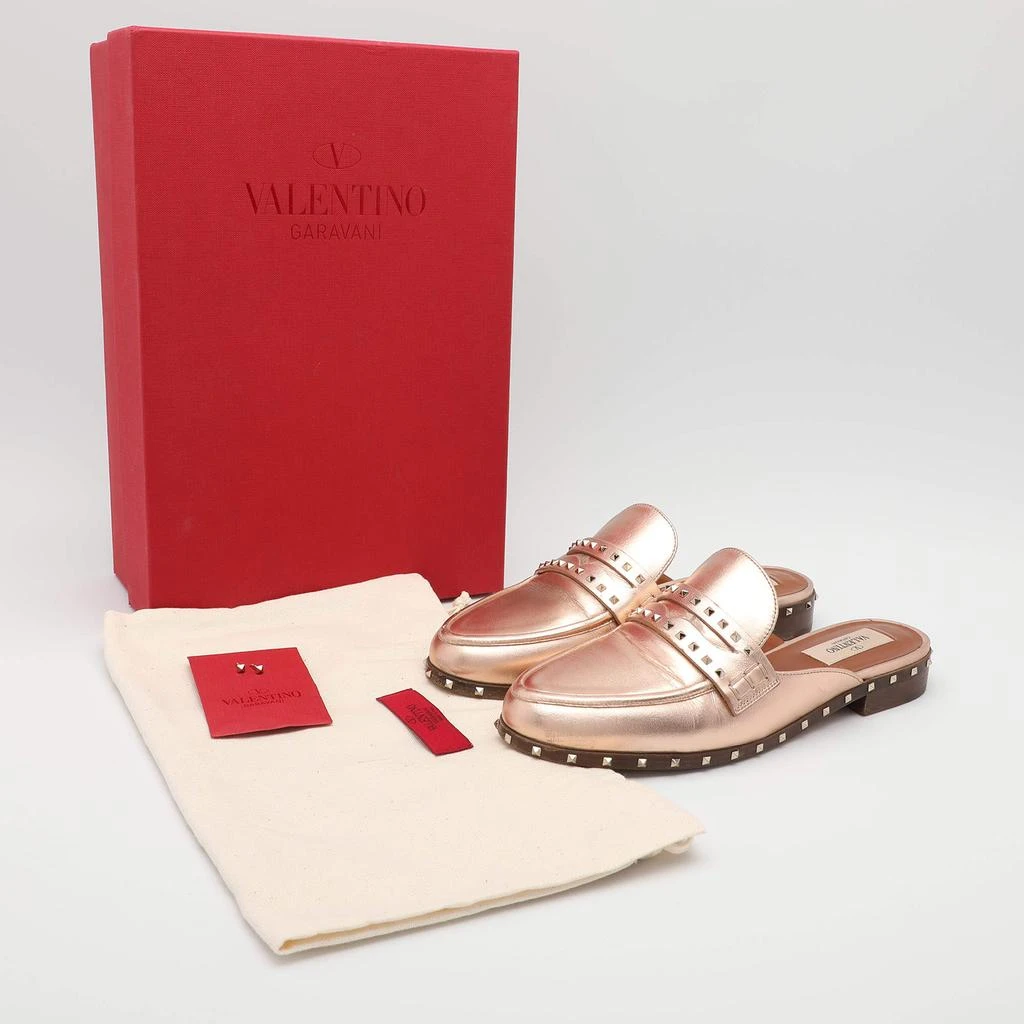Valentino Valentino Metallic Rose Gold Leather Soul Rockstud Mules Size 36 11