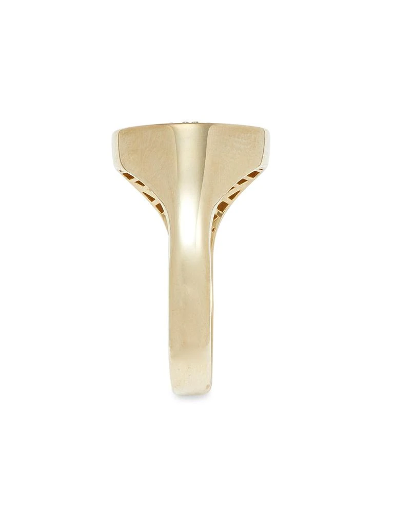 Saks Fifth Avenue 14K Yellow Gold 
Black Cubic Zirconia Signet Ring 4