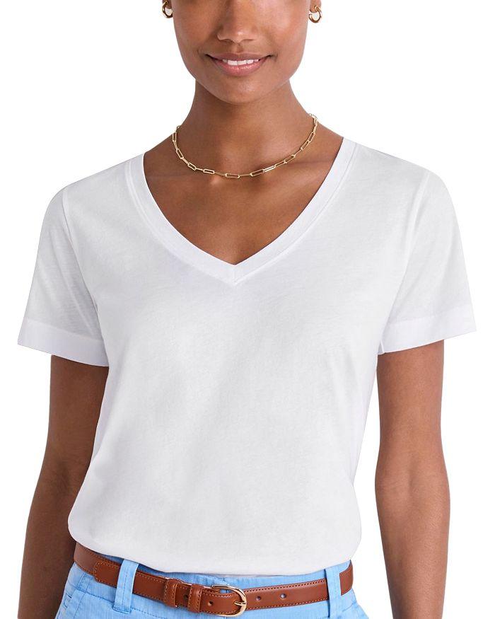 Vineyard Vines Striped V Neck Cotton Tee