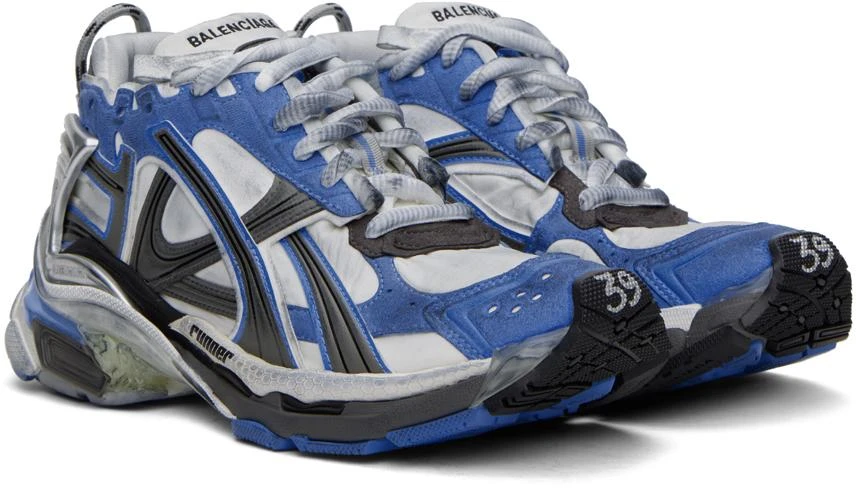 Balenciaga Blue & Gray Runner Sneakers 4