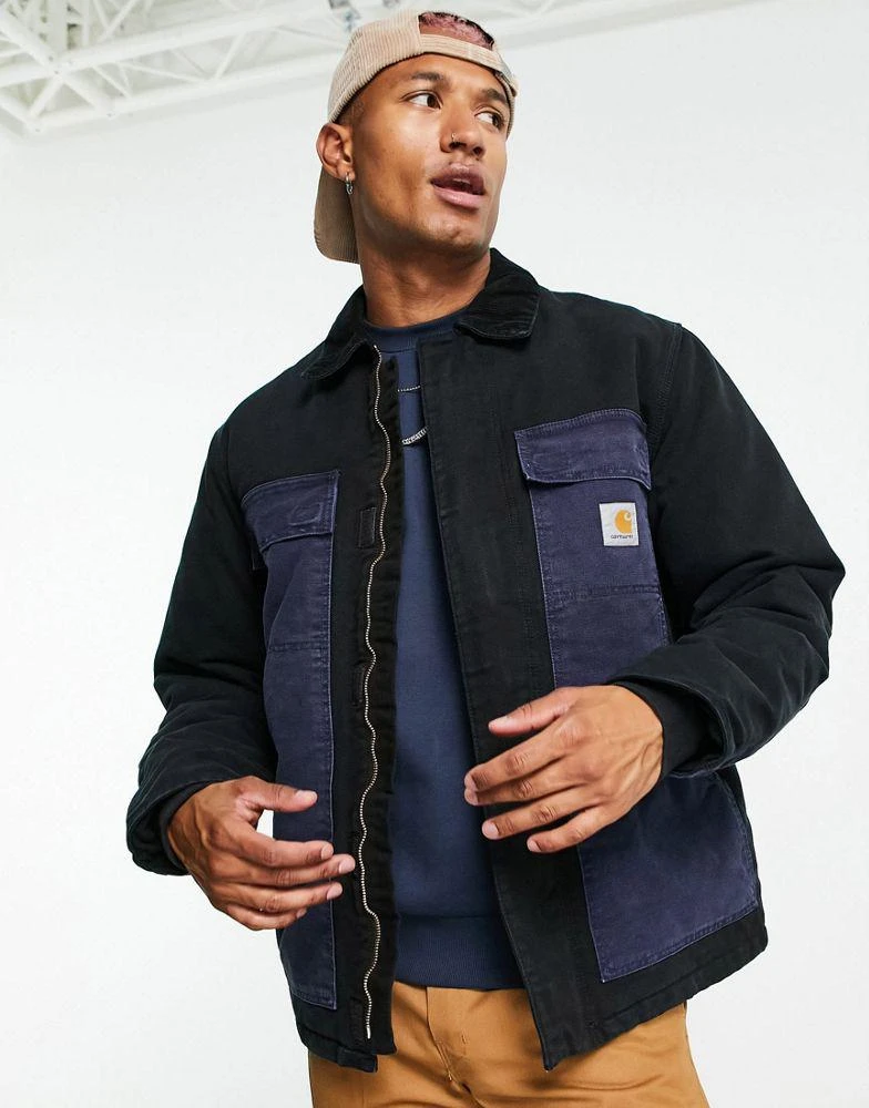 Carhartt Carhartt WIP OG arctic coat in black/navy mix 1