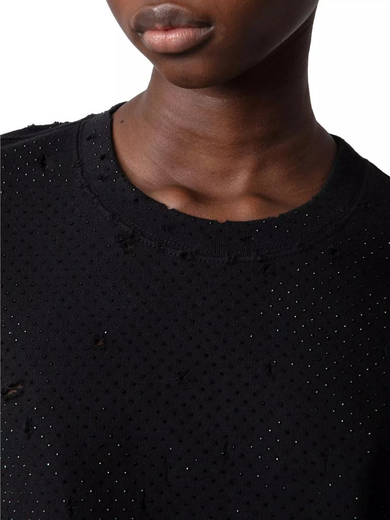 ZADIG & VOLTAIRE Edmond Distressed Rhinestone T-Shirt 7