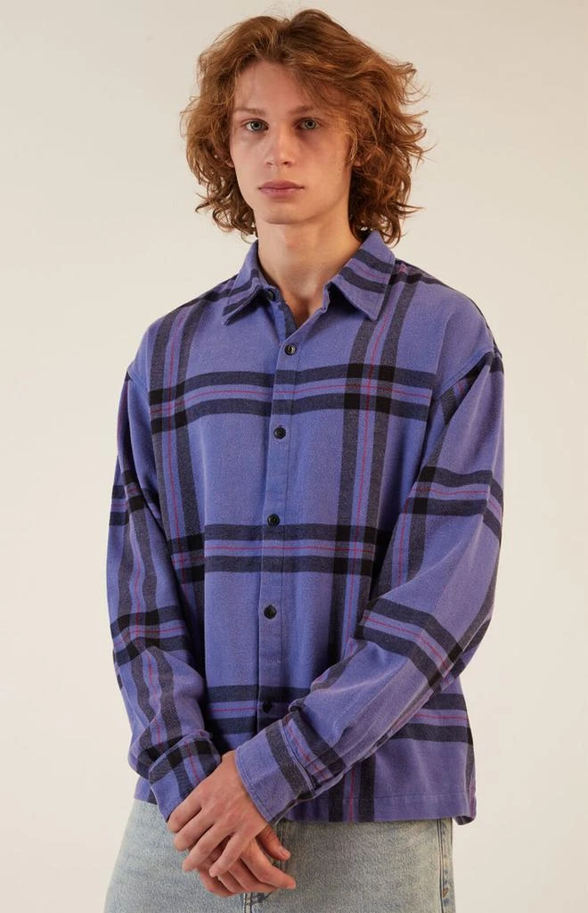 PacSun Blue Washed Flannel Shirt 1