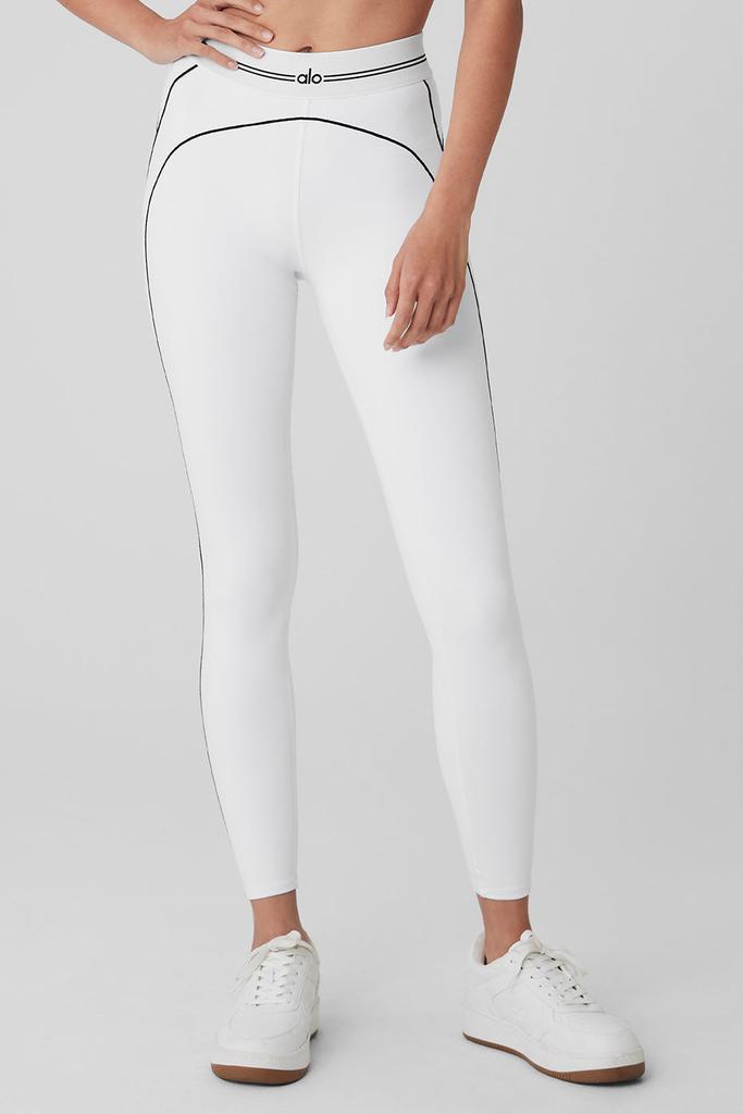 Alo Airbrush High-Waist Heart Throb Legging - White/Black