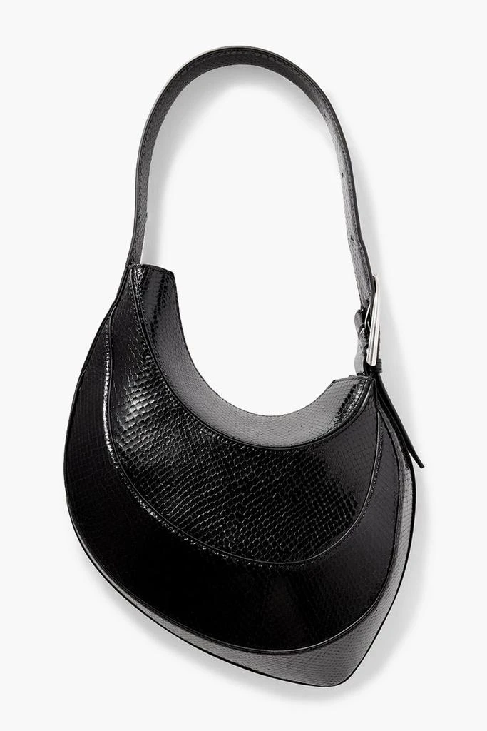 Mugler Spiral Curve 02 small snake-effect leather shoulder bag 1