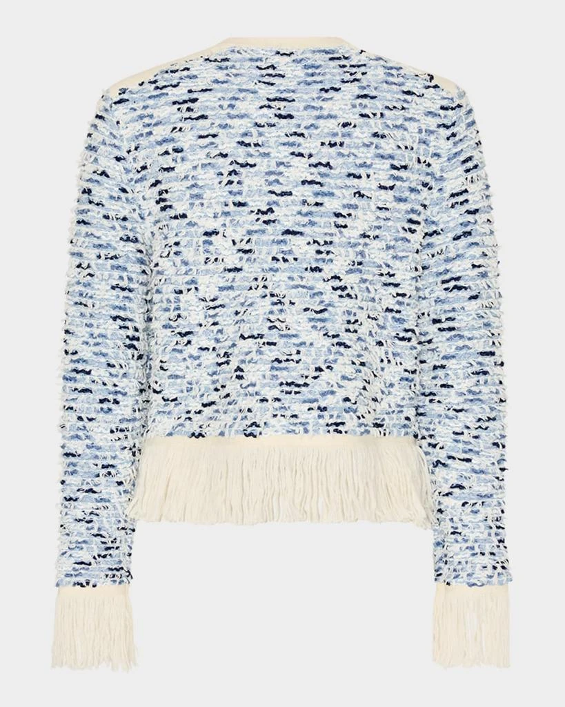 Milly Fringed Textured Tweed Cardigan 3