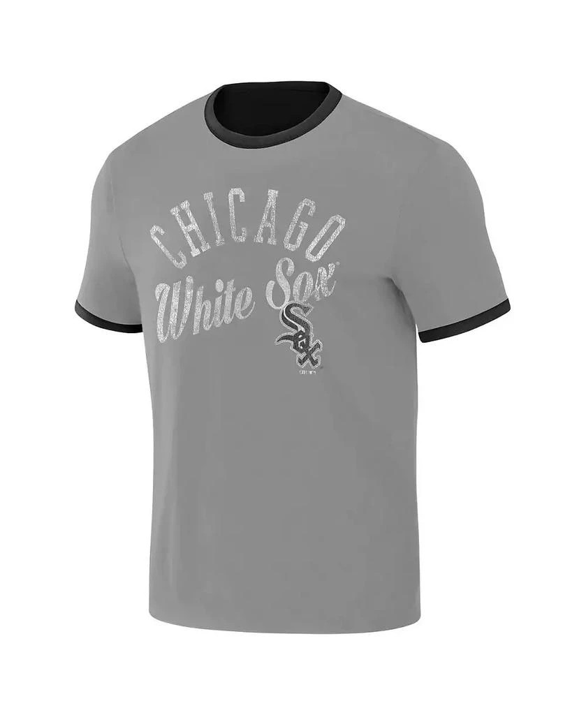Fanatics Men's Darius Rucker Collection by Black, Gray Distressed Chicago White Sox Two-Way Ringer Reversible T-shirt 2