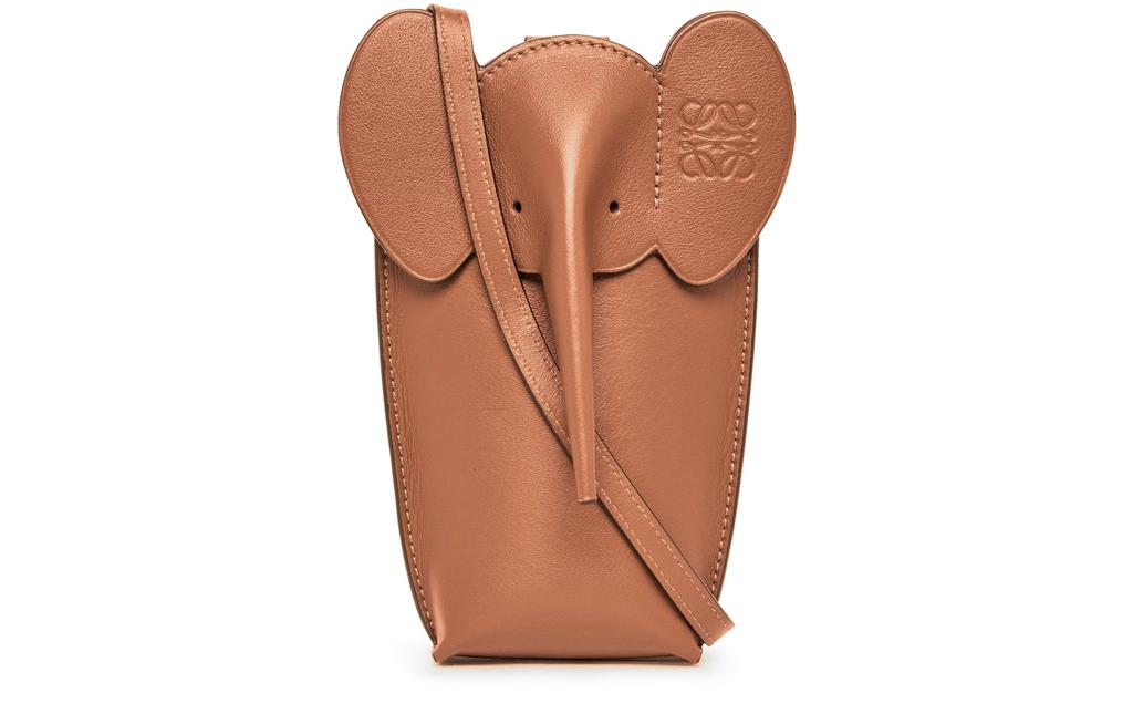 【関税送料込】Loewe Elephant Pocket Crossbody Pouch Elephant pocket in classic calfskin Green - LOEWE