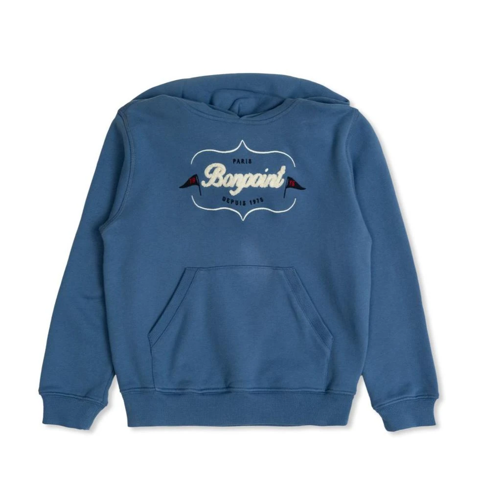 Bonpoint Bonpoint Barack Logo Flocked Hoodie 1