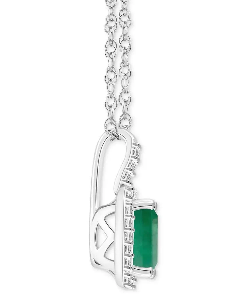 Macy
s Emerald (1/2 ct. t.w.) 
Diamond (1/8 ct. t.w.) Halo 18" Pendant Necklace in Sterling Silver (Also in Ruby 
Sapphire) 5
