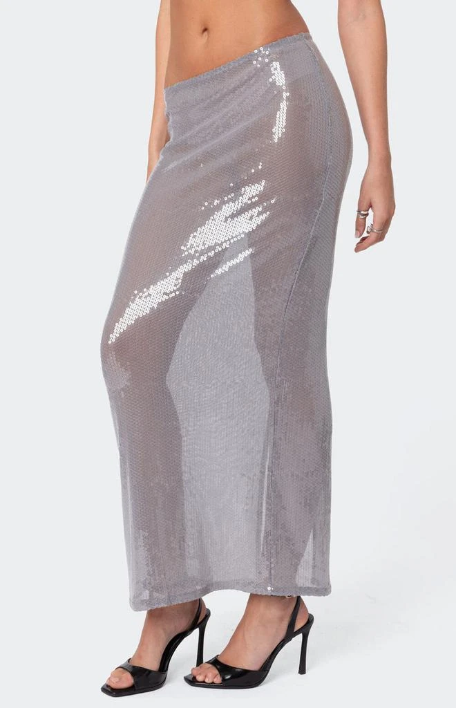 Edikted Riki Sheer Sequin Maxi Skirt 4