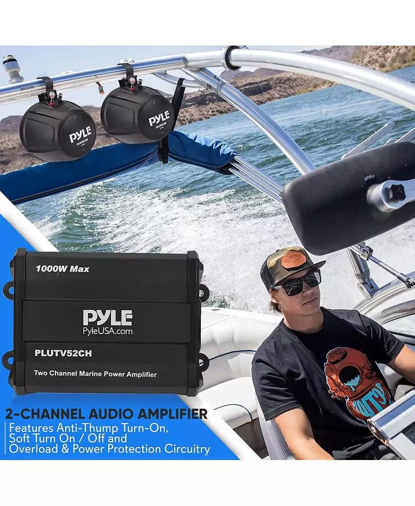 Pyle 5.25

 Waterproof Off-Road Speakers with 2-Channel Amplifier, 1000W, Chrome 5
