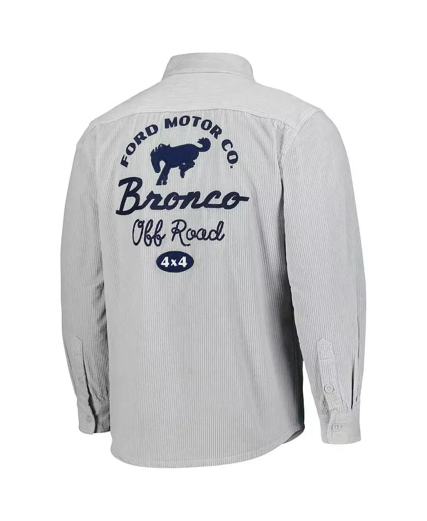 American Needle Men's Gray Bronco Reynolds Corduroy Button-Up Long Sleeve Shirt 3