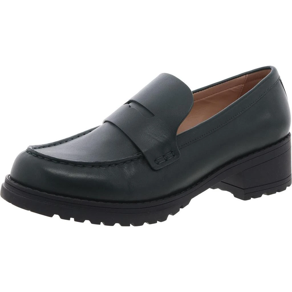 Cole Haan Camea Lug Loafer Womens Leather Embossed Loafer Heels 4