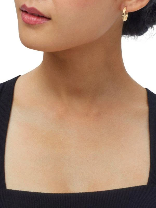 Saks Fifth Avenue 14K Yellow Gold Tubing Oval Hoop Earrings 3