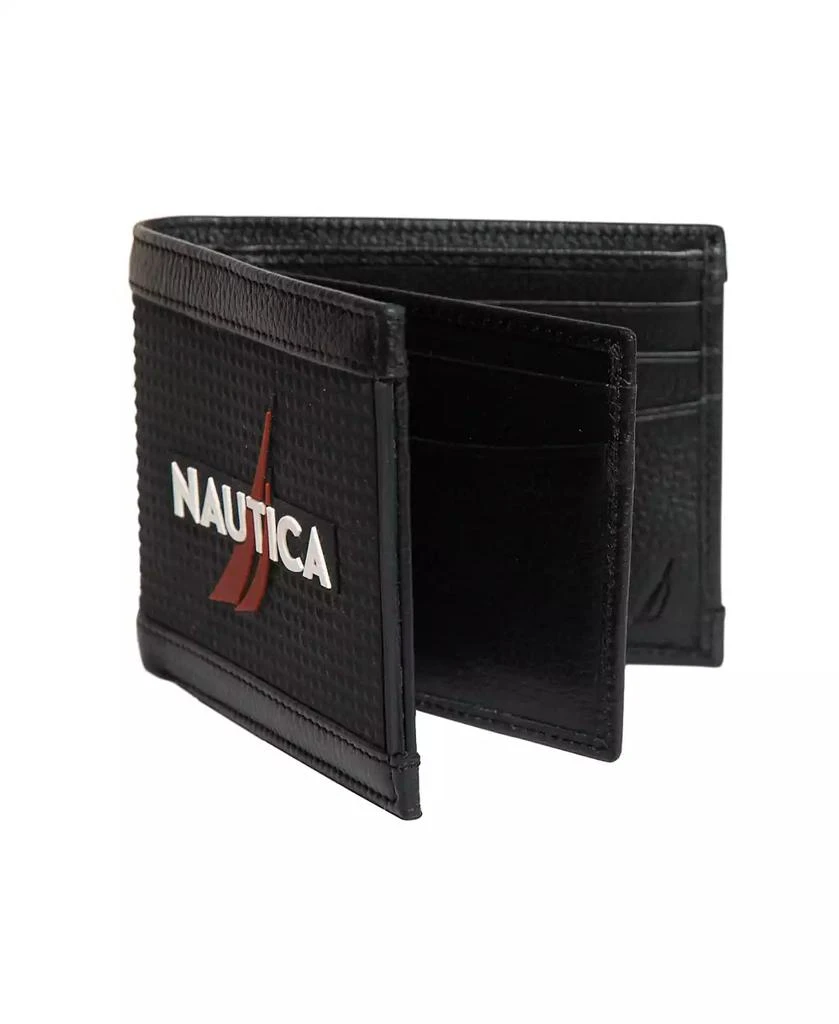 Nautica Men's Logo Rubber Leather Bifold Wallet 7