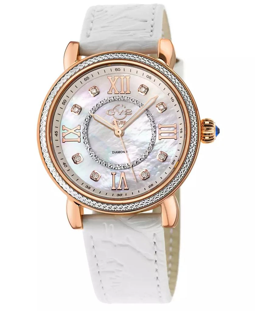 Gevril Women's Marsala Swiss Quartz White Leather Watch 37mm 1