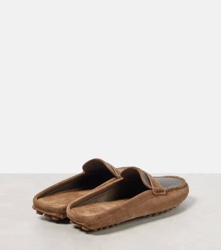 Brunello Cucinelli Monili suede driving mules 2
