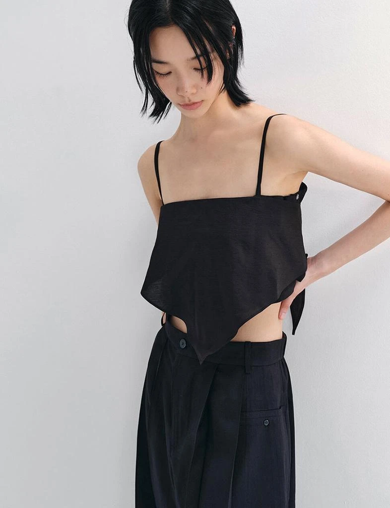 Pixie Market Black Scarf Top -PREORDER 1