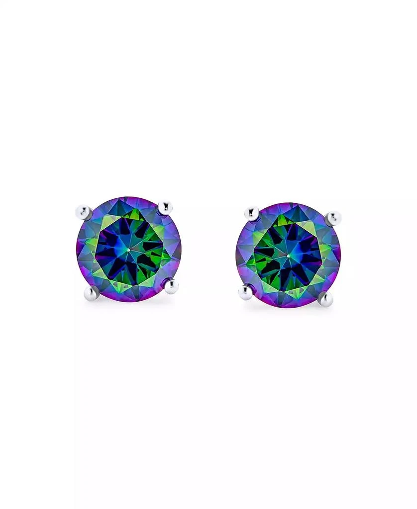 Bling Jewelry Mystic Rainbow CZ Stud Earrings Screw Back Sterling Silver 2