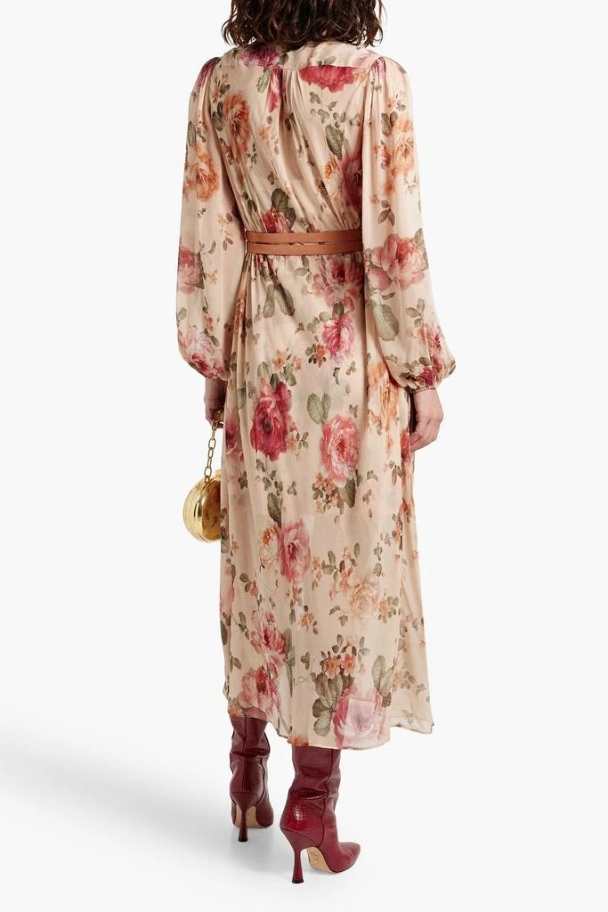 ZIMMERMANN Belted floral-print chiffon midi dress 3