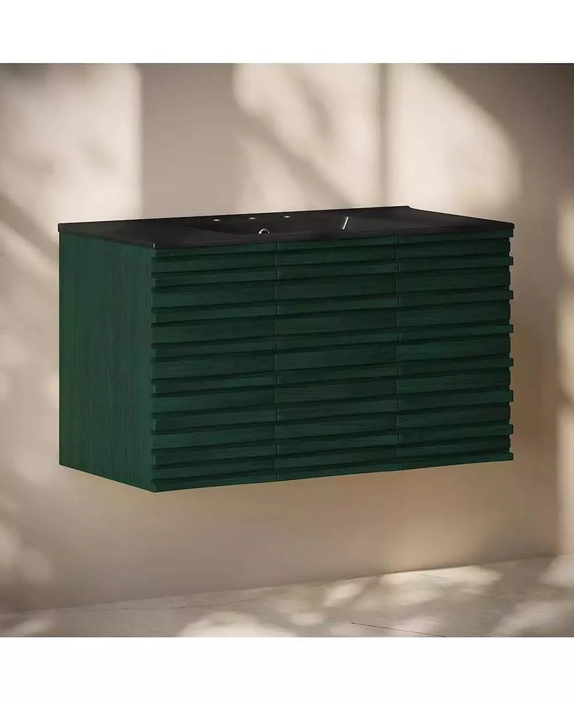 Swiss Madison 36" MDf 3-Hole Widespread Sink Top Wall-Mounted Bathroom Vanity 2