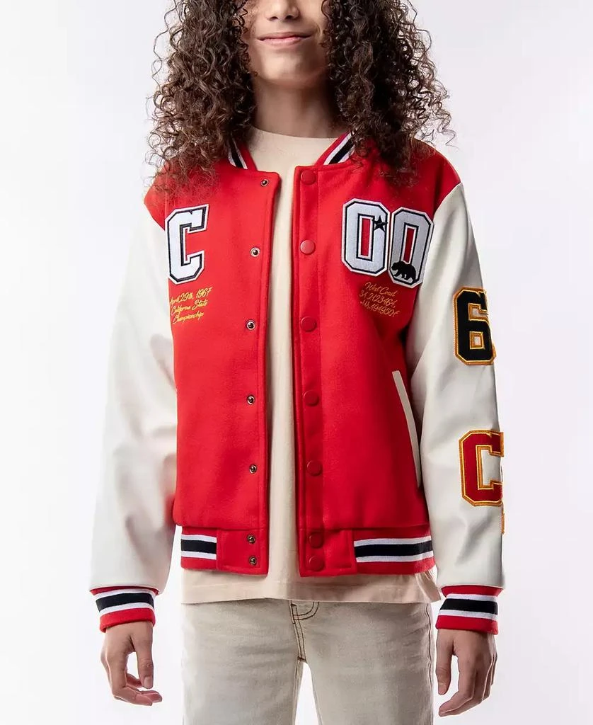 Ring of Fire Big Boys Cal-Champ Woolen Varsity Jacket with Patches 1