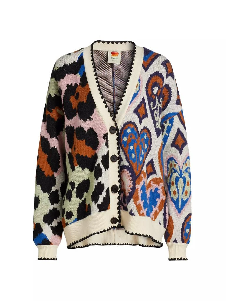 Farm Rio Intarsia-Knit V-Neck Cardigan 1