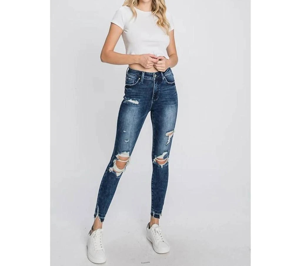 Petra153 Avery High Rise Distressed Skinny Jeans In Blue 1