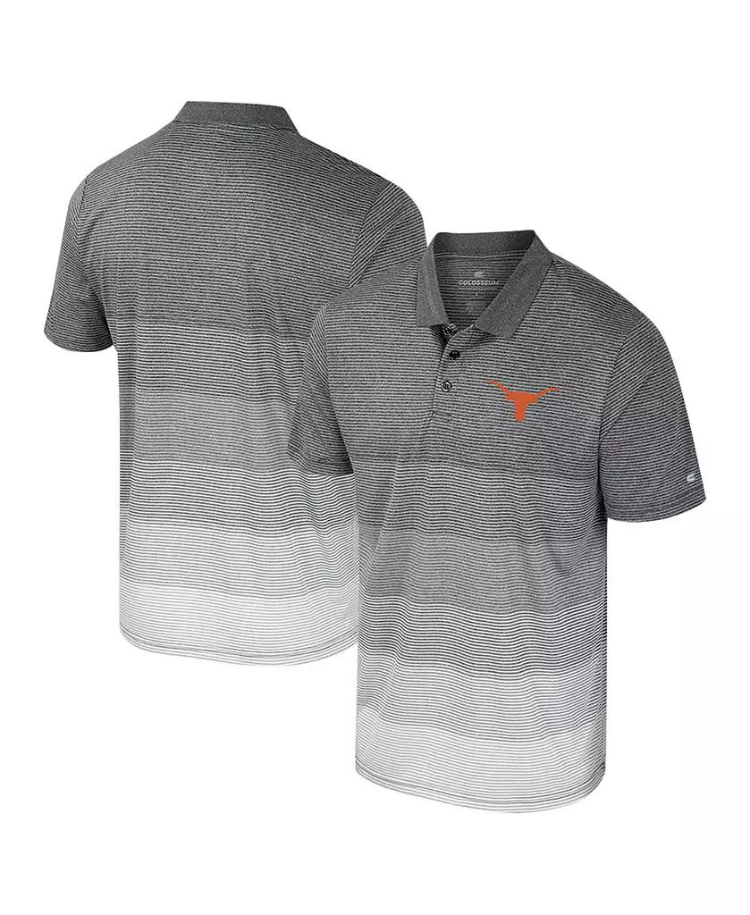 Colosseum Men's Gray Texas Longhorns Striped Mesh Polo Shirt