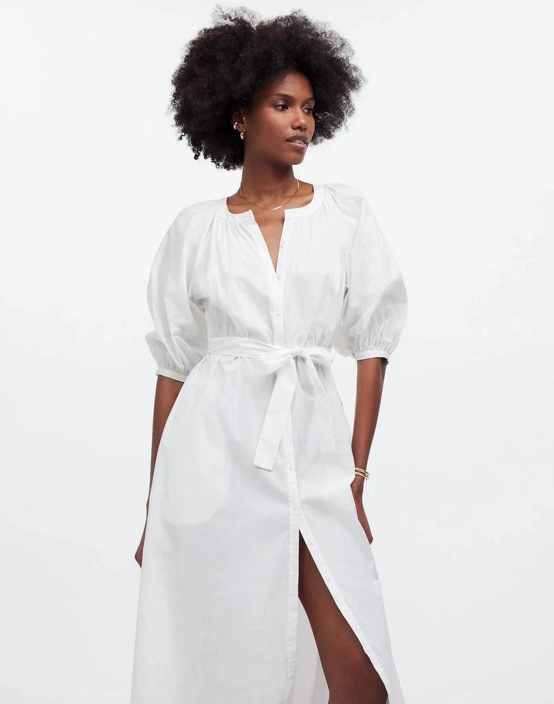 Madewell Tie-Waist Button-Front Midi Dress in Poplin 2