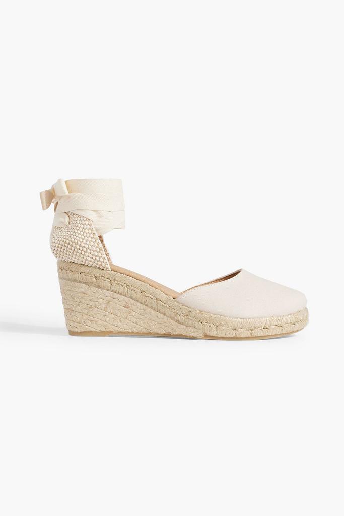 IRIS & INK Gabriella canvas wedge espadrilles