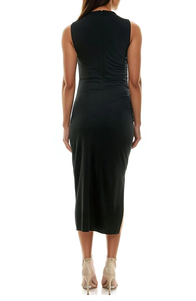 Socialite Ruched Mock Neck Sleeveless Midi Dress 2
