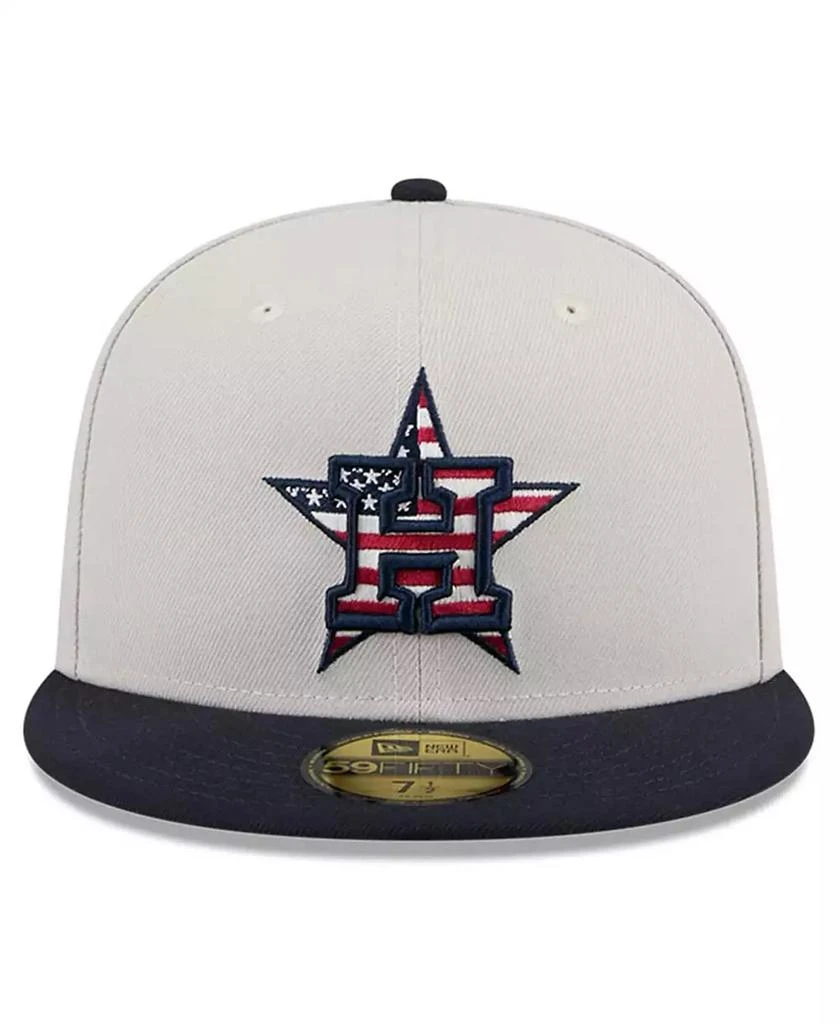 New Era Men's Khaki/Black Houston Astros 2024 Fourth of July 59FIFTY Fitted Hat 2