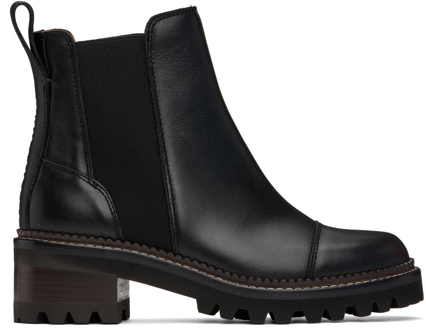 See by Chloé Black Mallory Chelsea Boots