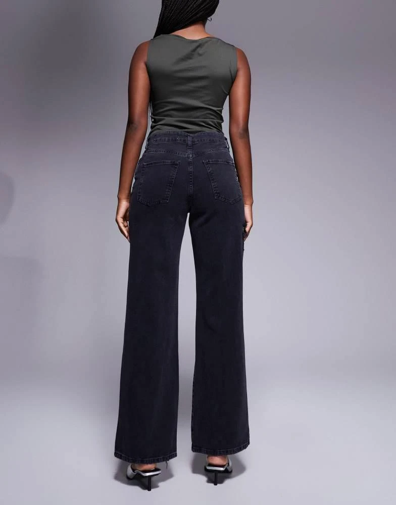 River Island River Island embellished super distressed straight leg jean in black 3
