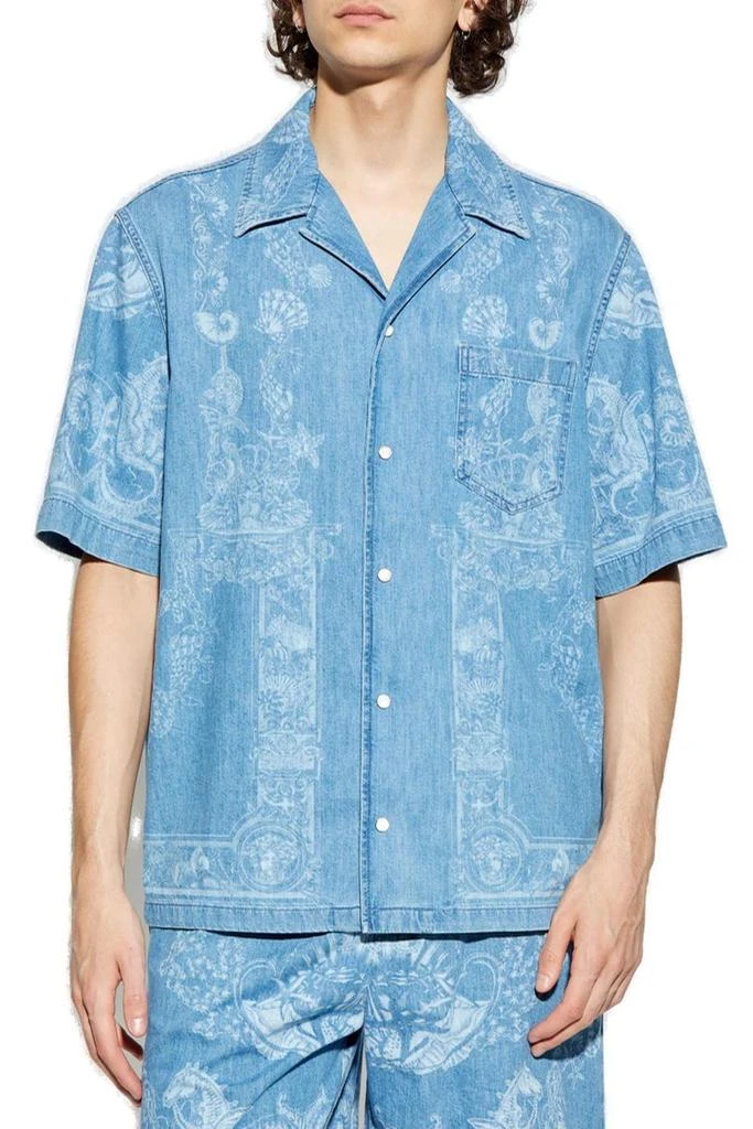 Versace Versace Pattern-Printed Short-Sleeved Denim Shirt 2