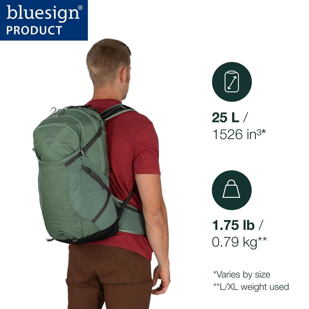 Osprey Osprey Sportlite 25L Lightweight Hiking Backpack for Men and Women, Pine Leaf Green, S/M 2