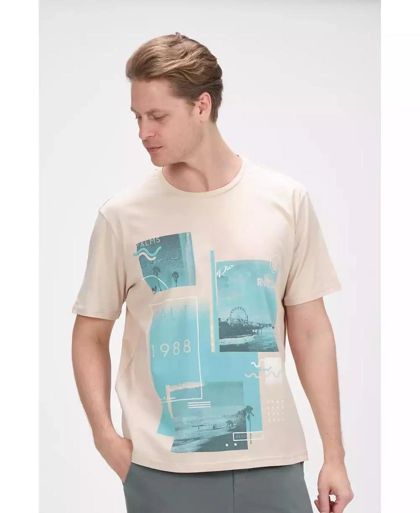 RON TOMSON Men's Modern Print Fitted Cali T-shirt 8