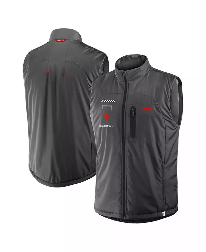 Formula 1 Men
s Gray Tech Stacked Logo Gilet Full-Zip Vest
